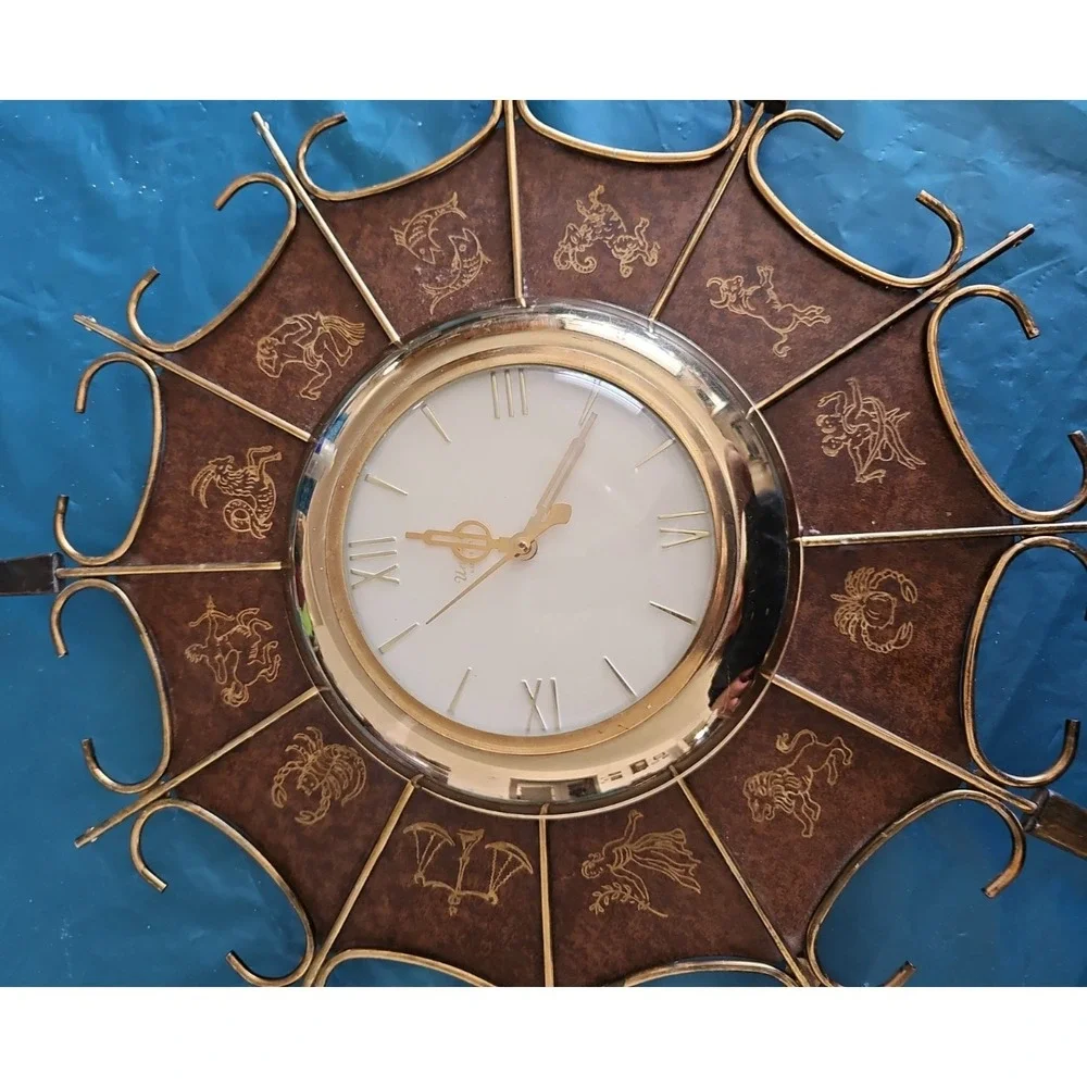 Vintage 50's United #203 Elec Starburst Zodiac Wall Clock Works, Restoration